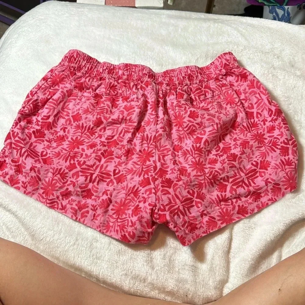 Vineyard Vines Linen Otomi Pull on Shorts with tassles! Palm pink color. - Picture 8 of 15
